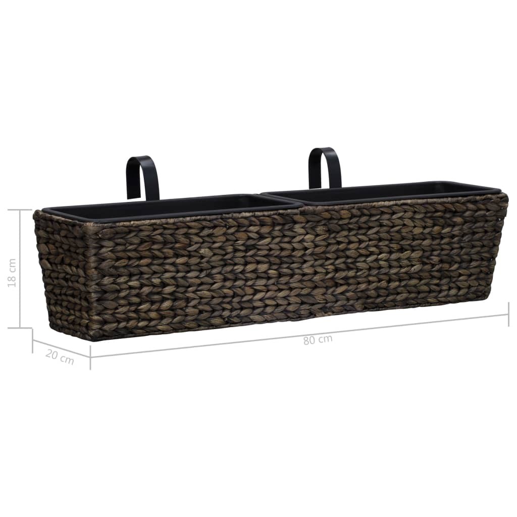 Garden Planters 2 pcs Water Hyacinth Brown